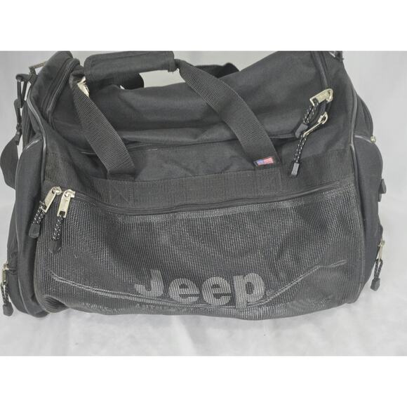 JEEP Authentic Duffle Bag Sport Gear Travel Black - Picture 1 of 13